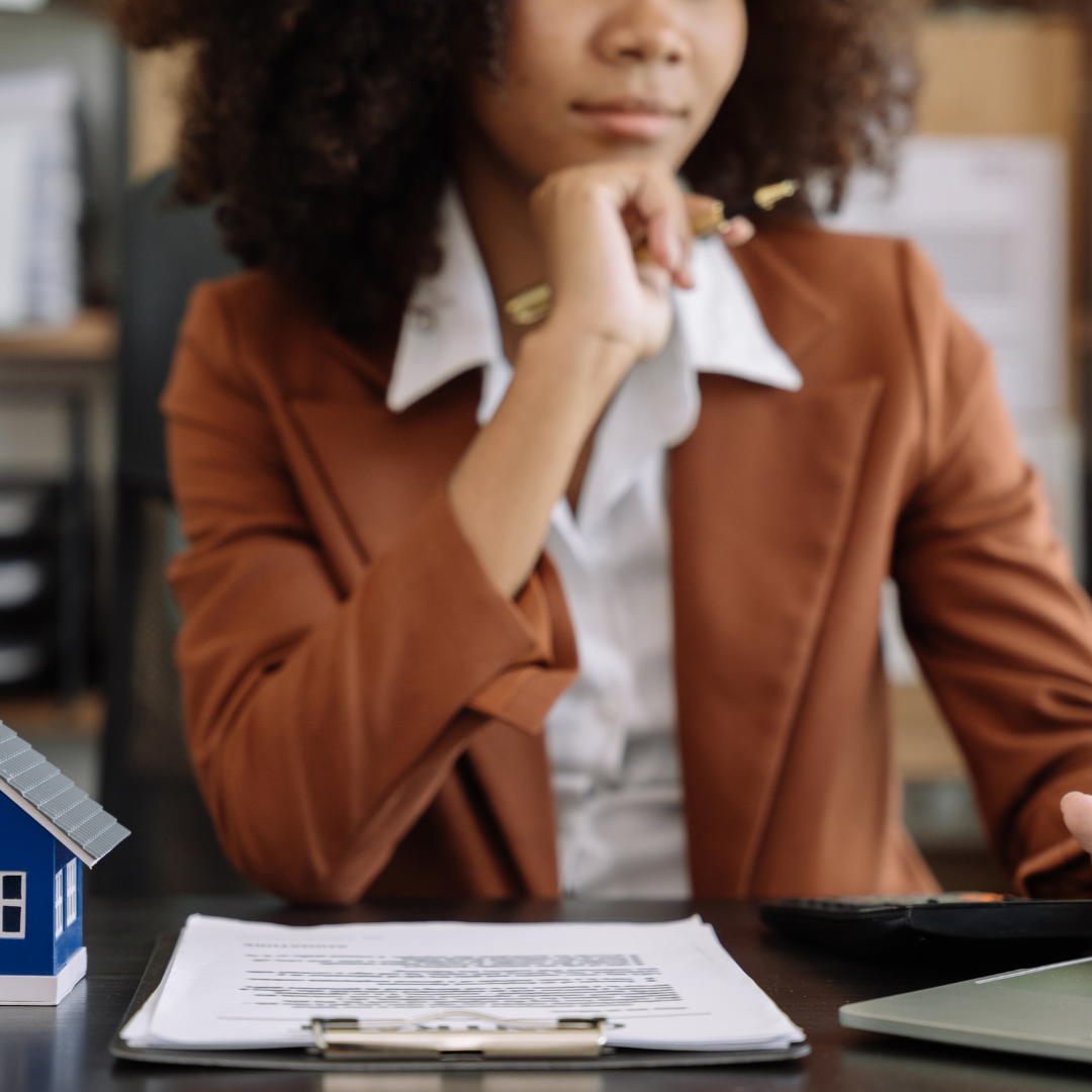 Woman working at her desk